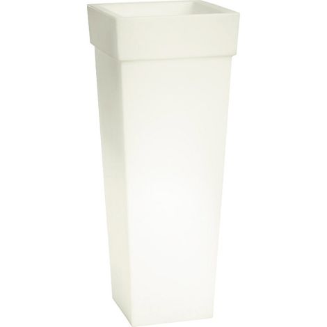 Vaso Luminoso da Giardino a LED 40x40x100 cm in Resina 5W Oak Bianco Neutro (1/5)