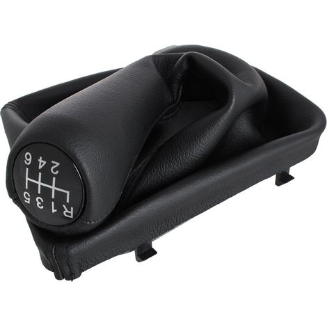 Pomo de cambio de marchas + fuelle con marco en piel ecol贸gica negra BMW 3 E46 98-05 6 VELOCIDADES (1/5)