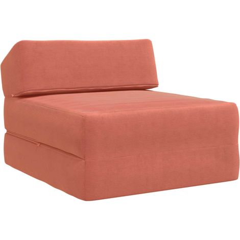 Canapé-lit pliable Rouge orange 60 x 70 x 41 cm Tissu vidaXL (1/5)