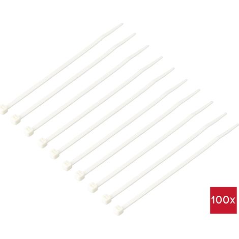 TRU COMPONENTS TC-12533332 Serre-câble 150 mm 3.6 mm blanc ignifuge 100 pc(s) Q222223 (1/2)