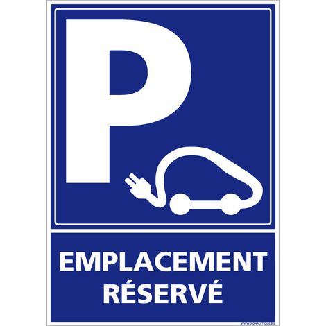 Autocollants de Signalisation Souple – Panneaux de Signalisation Autocollants – Plusieurs tailles au choix – Signalisation Française - Parking voiture électrique emplacement réservé - 300 x 420 mm