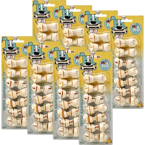 Lov&Ed Kauknochen Huhn, XS - Mit Dental-Effekt, 8x 85g (1/2)