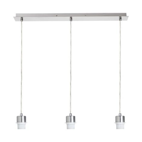 Lampadario MORE 60 base a sospensione per soffitto  nichel opaco 230V E27 3x42W