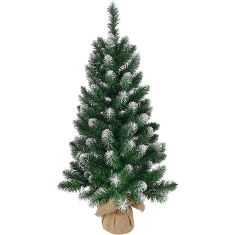 Baum MagicHome Weihnachten Nico, Tanne in Jute, schneebedeckte Enden, 90 cm (1/3)