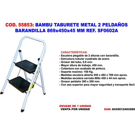 Tabouret en métal avec garde-corps de sécurité 869x450x45mm