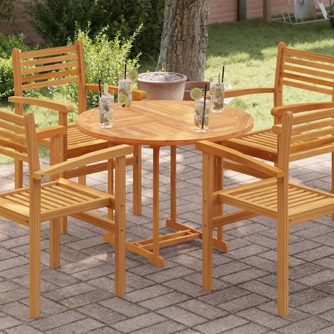 Dessus de table Bois de teck solide Rond 2,5 cm 90 cm (1/5)