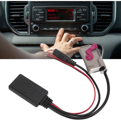 Adaptateur sans fil Bluetooth avec microphone pour voiture, compatible avec l'autoradio AUDI RNSE RNS-E et les prises AUX. (1/5)