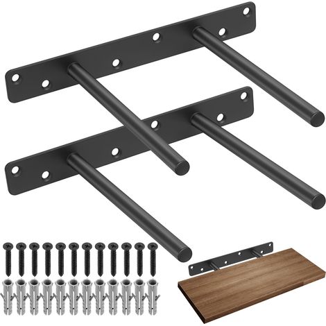 2 Pcs Support Equerre Etagere Murale, Équerre Murale Invisibles, Supports d'étagères Flottantes Charge Lourde Murales en Métal pour (1/5)