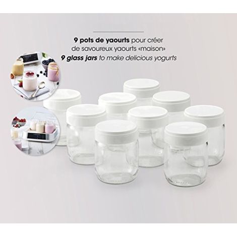 Vasi in vetro trasparente Lagrange per yogurtiera, set da 9