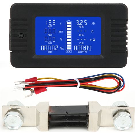 Batterie-Controller, PZEM-015 0-200V 0-300A LCD-Anzeige Batterie Strom Spannung Stromversorgung Energie Kapazitäts Tester Impedanzprüfer mit 300A Shunt (mit 015 Englisch 300A Shunt)