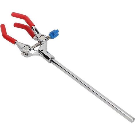 Pince de laboratoire multifonctionnelle de 28 cm à 3 branches avec tête revêtue de caoutchouc et poignée à doigt. (1/5)
