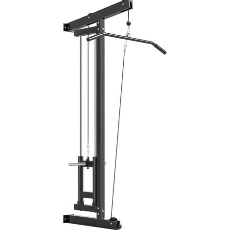 Station de tirage murale pour entraînement complet, machine à câble en acier noir, poignée 103 cm, charge jusqu’à 100 kg, gain de place pour la maison  CHICFURN (1/5)