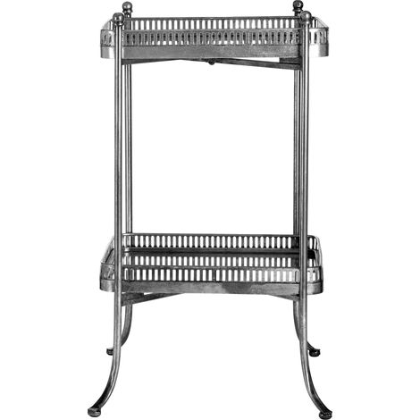 Premier Housewares Reza Antique Silver Square Tray Table (1/4)