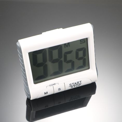 Weißer, digitaler, magnetischer Küchentimer mit 24 Stunden Laufzeit