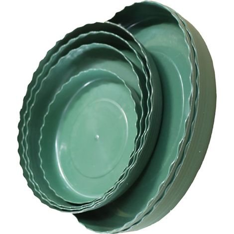 Pot de fleurs rond multifonctionnel en PP, perforé, pour semis et repiquage, avec plateau vert, 2 gallons (23 x 22 x 19 cm). (1/5)