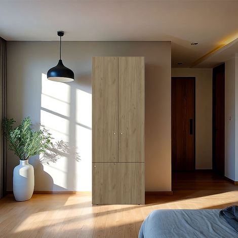 TUHOME Armadio alto a 3 ante con 4 ripiani Armadio indipendente per camera da letto o ingresso (1/5)