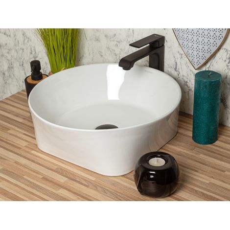 Vasque à poser ronde en céramique ARIA Ø40 cm (1/5)