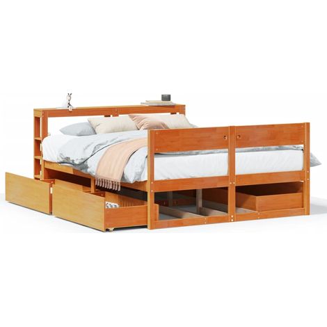 Maison Exclusive - Letto senza Materasso Marrone Cera 120x190 cm in Legno di Pino