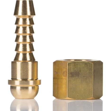 Rs Pro – Raccord de tuyau souple BSP 3/8" femelle laiton – Raccord fileté pour compresseur – Pression nominale 10 bars – Écrou à filetage BSP droit (1/2)