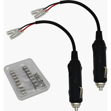 2 Pièces Adaptateur Mâle pour Allume-Cigare avec Câble D'alimentation 18AWG 12V/24V Universel, Prise Allume Cigare Male pour Onduleur de Voiture, Pompe à Air, Tasse électrique (1/5)