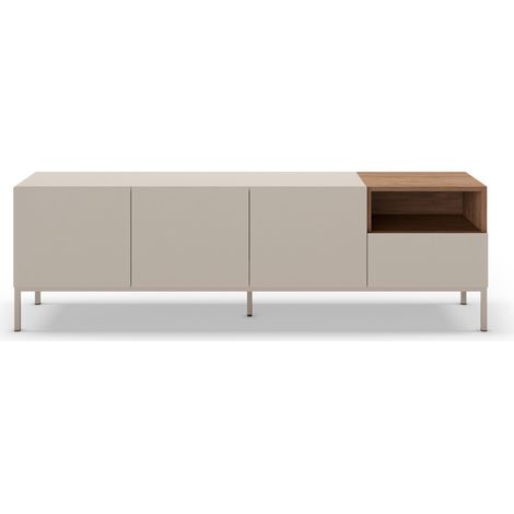 Drawer – Meuble TV en bois mélaminé et métal L180cm – 3 portes, 1 tiroir, 42cm profondeur – Style contemporain pour salon moderne (1/5)