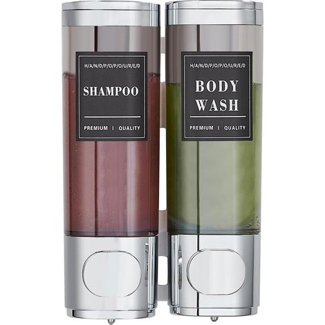 2 Distributeur de savon, Support mural, Réservoir 300ml, Système verrouillable, ABS résistant, Salle de bain