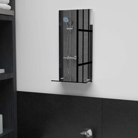 vidaXL Espejo de pared con estante de vidrio templado 20x40 cm (1/5)