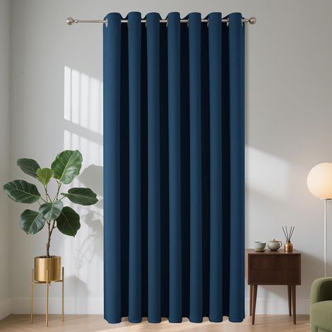 Rideau de Porte à Oeillets L150 x H195 cm 1 Panneau, 85% Rideau Occultant Thermique Anti UV pour Décoration et Protection Intérieure de Dressing Fenêtre Porte d'Entrée Armoire de Rangement (1/5)