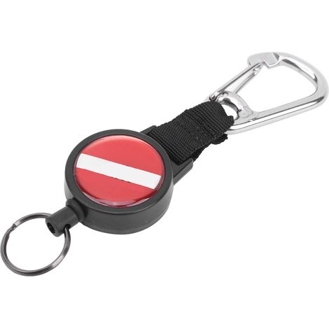 Longe élastique en fil d'acier inoxydable pour plongée, avec porte-clés anti-perte, accessoire pour gilet stabilisateur.