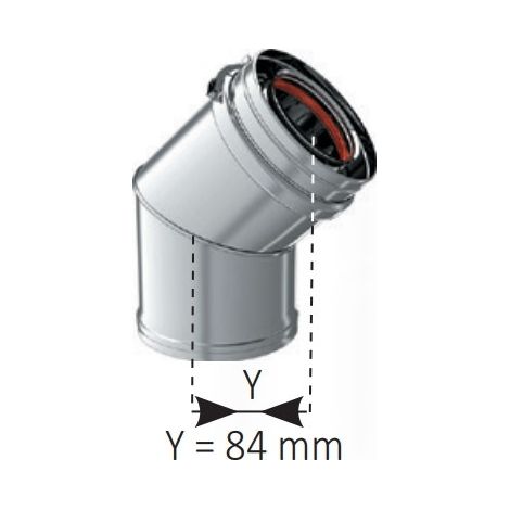 Coude 45° biox ø130/200 - TEN