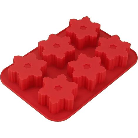 Molde de silicona, material apto para uso alimentario, diseño antiadherente, rojo. (1/2)