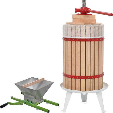 vidaXL Conjunto de prensa y trituradora de frutas y vinos 2 piezas (1/5)