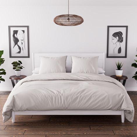Soleil D Ocre – Parure de lit housse de couette microfibre lavée 260x240 cm – Aspect blanchi tendance – Entretien facile, repassage inutile – Certifiée OEKO-TEX