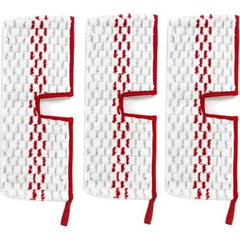 Set mit 3 PAA-Home-Moppbezügen, kompatibel mit Vileda 1-2 Spray Max Moppbezug und O-cedar ProMist Max Mikrofaser, rot und weiß (1/5)