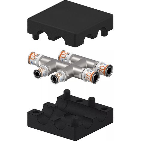 Uponor S-Press PLUS Racor en X conexión radiador con caja de aislamiento insulated 20-16-20, 1070691