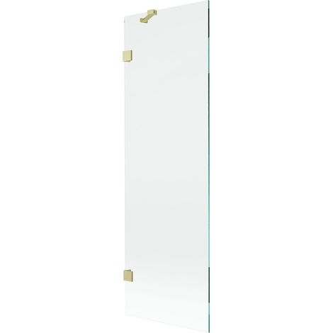 Mexen Lunar mampara de ducha de 1 hoja 60 x 150 cm, transparente, dorado cepillado - 897-060-000-55-00