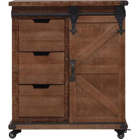 Armadio da Stoccaggio Mobiletto in Legno Massello di Abete 64x33,5x75 cm Marrone DAS742575 (1/5)