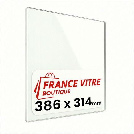 386 x 314 x 4 mm - Vitre de cheminée pour insert et poêle à bois - verre de rechange - France Vitre - jusqu'à 800°C - 314 x 386 x 4 mm (1/5)