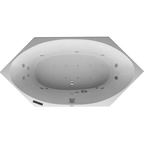 Vasca idromassaggio esagonale 2x3 145 l 190x90 bianca, 2 schienali Combi-Syst L