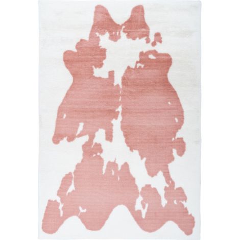 Tapis Imitation Fourrure "Rabbit" Rose & Blanc 120 x 160 cm (1/4)