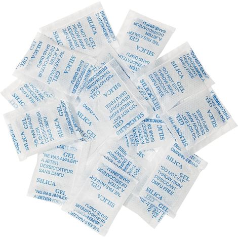 2 grammes (100 Paquets) de Gel de silice Déshydratant Sachet absorbeur d'humidité déshumidificateur de qualité Alimentaire résistant à l'huile (1/5)