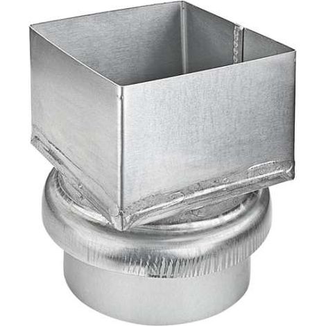 GRÖMO ZINK Übergangsstück Kasten TITANZINK 100x100 auf ø100 mm, 63700 (1/2)