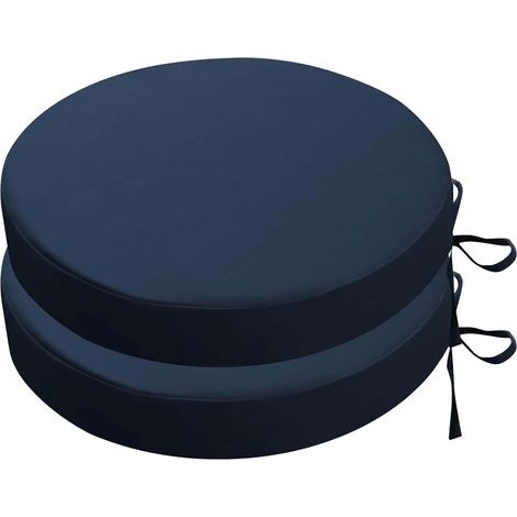 Lot de 2 Galette de Chaise Ronds d'extérieur de Jardin Imperméables avec Attaches 35cm ,Carrés, Coussins de Siège épaisseur 5cm for Patio,Jardin, Cuisines, Salle à Manger (1/4)