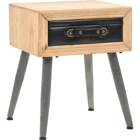 Mesita de noche cómoda mueble de dormitorio madera maciza de abeto 43 x 38 x 50 cm 1402065