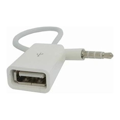 Cable De Conversion Audio Usb Vers Jack 3 5 Mm - Pour Interface Aux Voiture - Longueur 14 Cm - Blanc (1/5)