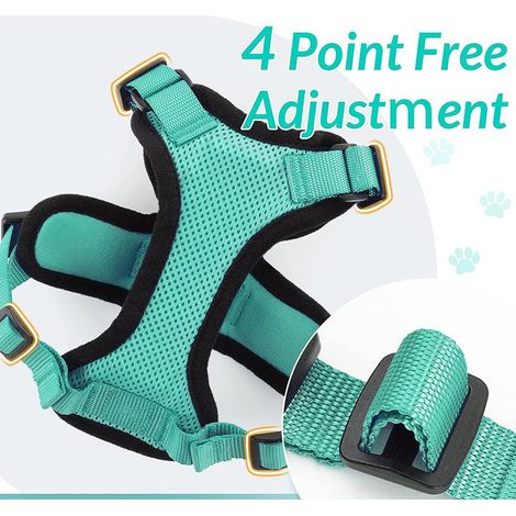 Arnés para gatos con correa para pasear, suave y ajustable, con sistema anti-escape, transpirable y fácil de ajustar, con banda reflectante, color esmeralda, talla XS