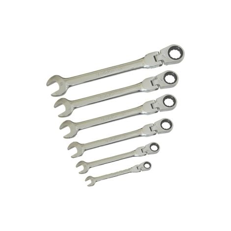 Chiavi combinate a cricchetto con snodo/snodabili set 6 pz in valigetta alluminio