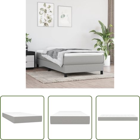 vidaXL Mousse confortable - Matelas de lit à ressorts ensachés fermeté moyenne Gris clair 100x200x20 cm (1/5)