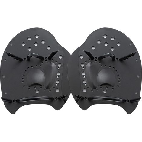 Paire d'ailes de natation noires pour l'entraînement, taille moyenne 17,5x20cm, pour débutants et avancés, améliorent la technique et la puissance des coups (1/5)