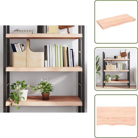 Wandregal 100x50x(2-6) cm Massivholz Eiche Unbehandelt - Wandregal - Eichendielen - Holzmöbel - Wohnraumgestaltung - Dekoration (1/5)